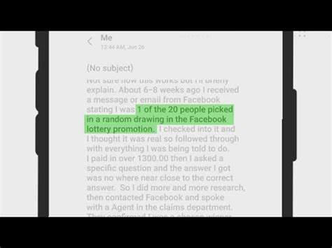 Yes, the Facebook lottery message is a scam .